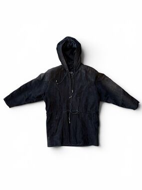 Wilson’s Leather Suede Black Hooded Parka Jacket